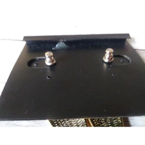 1980s Vintage Gold Tone Dangle Earrings with Zebra Stripe Motif by Cappagallo - Picture 4 of 6